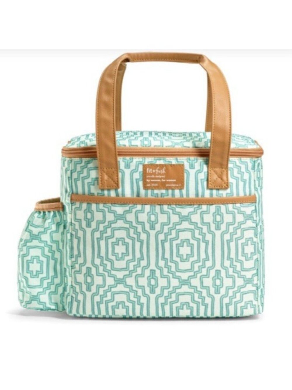 Fit and Fresh Large Insulated Lunch Tote Bag Green Drink Pocket Cooler NWT
